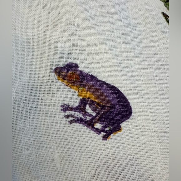 EUC! Tom Tom Linen Frog Shirt, sz M - Picture 6 of 13